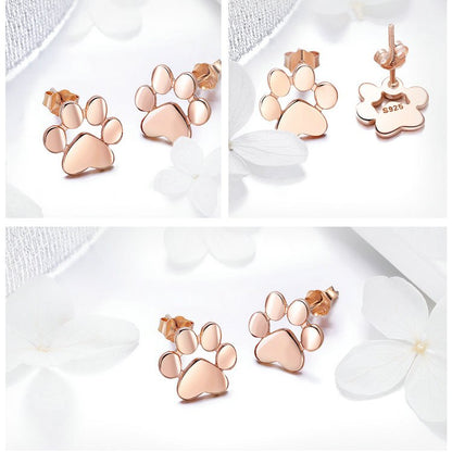 925 sterling silver Dachshund Paw Earrings