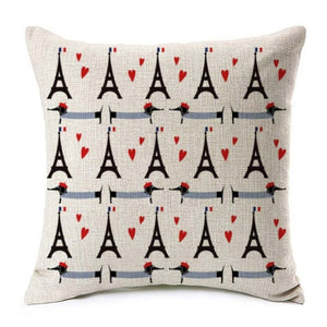 From Paris With Love Dachshund Pillow Case