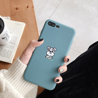 Smiley Schnauzer Blue iPhone Case