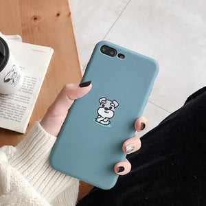Smiley Schnauzer Blue iPhone Case