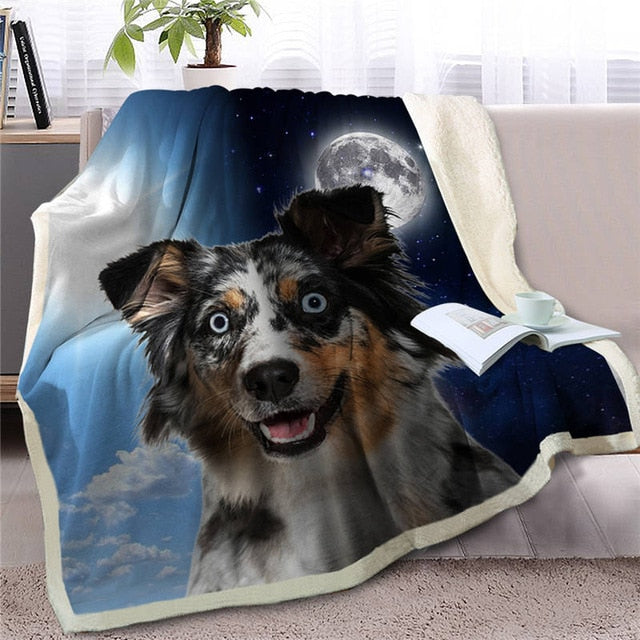 Day & Night German Shepherd Sherpa Blanket
