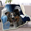 Day & Night German Shepherd Sherpa Blanket