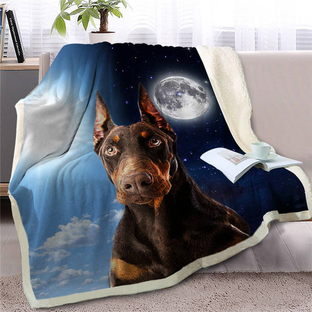 Day & Night German Shepherd Sherpa Blanket