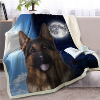 Day & Night German Shepherd Sherpa Blanket